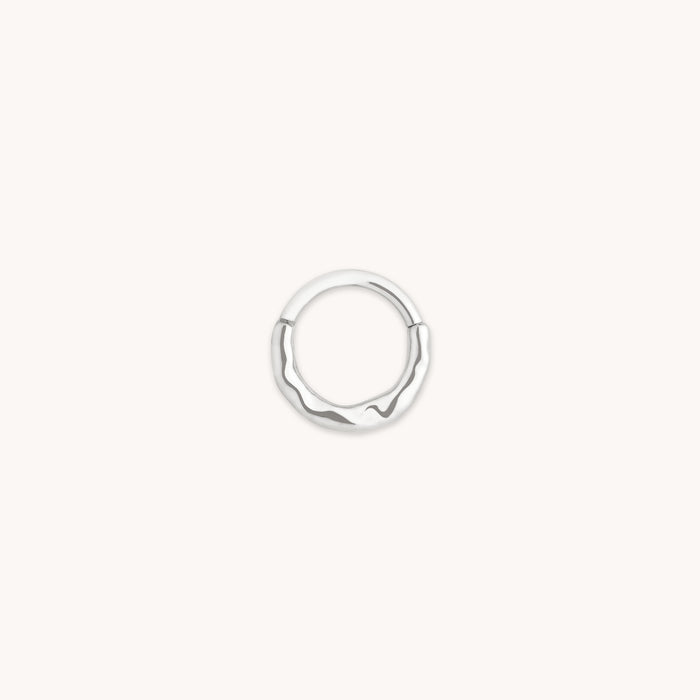 Molten Daith Ring in Solid White Gold