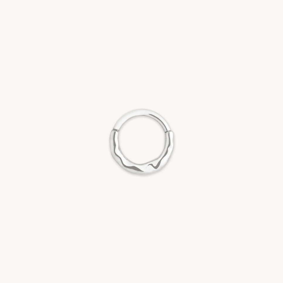 Molten Daith Ring in Solid White Gold