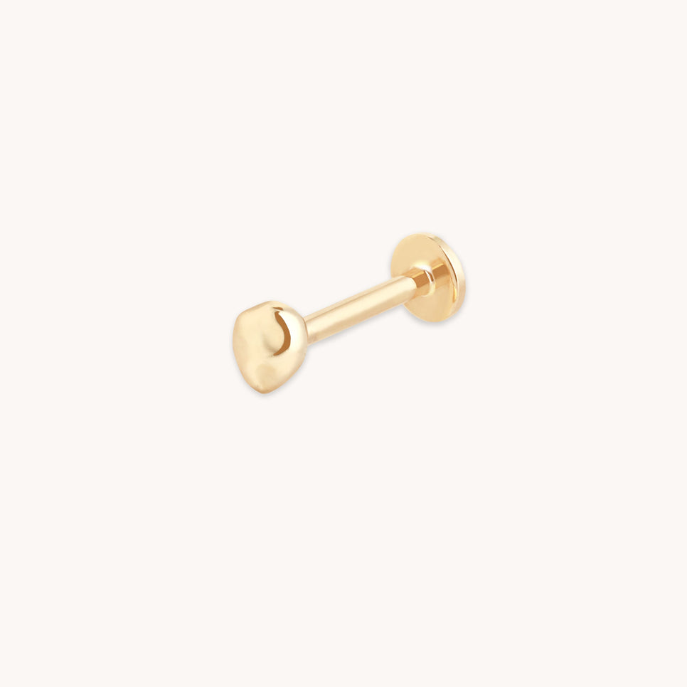 Molten Piercing Stud in Solid Gold