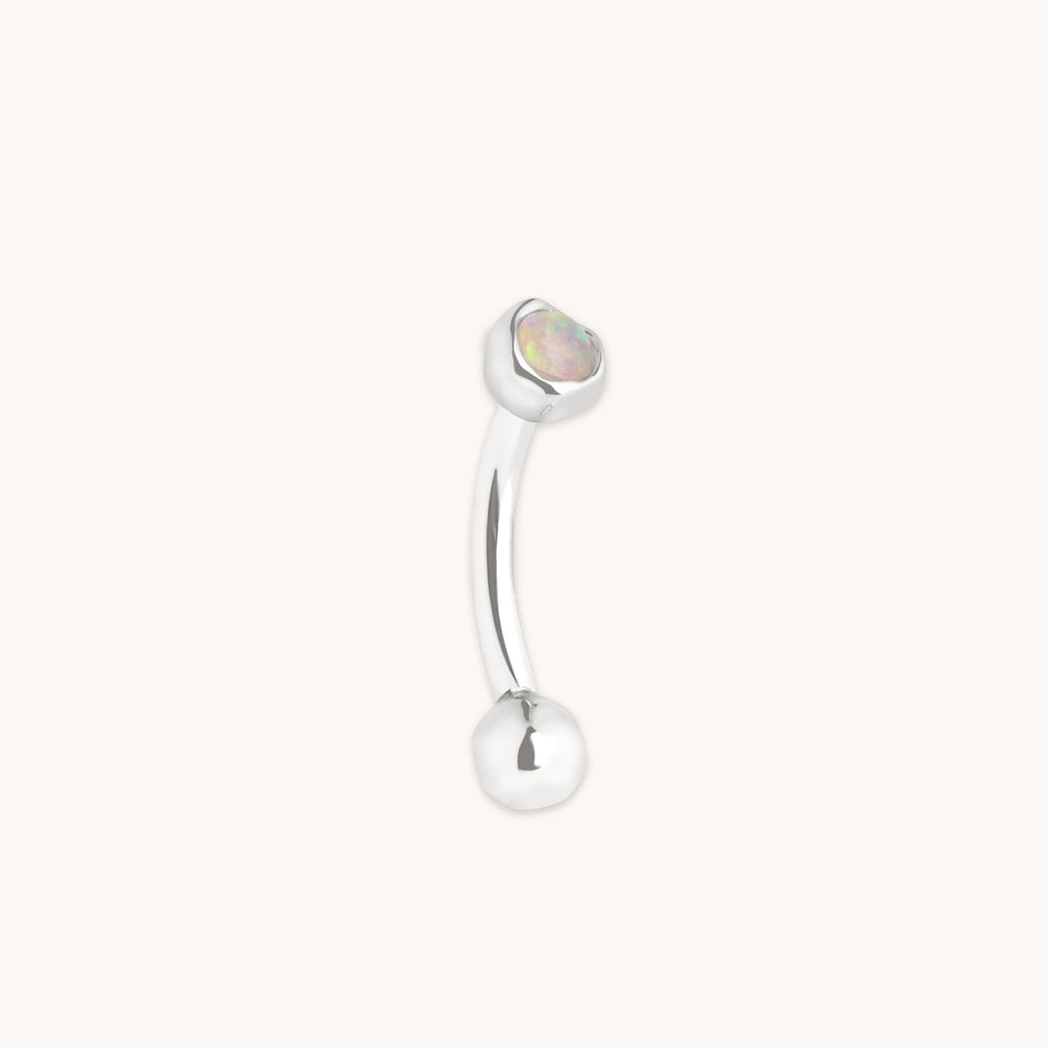 Molten Opal Rook Bar in Solid White Gold