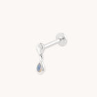Molten Opal Charm Piercing Stud in Solid White Gold