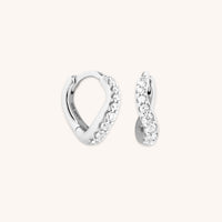 Wave Crystal Huggies in Silver