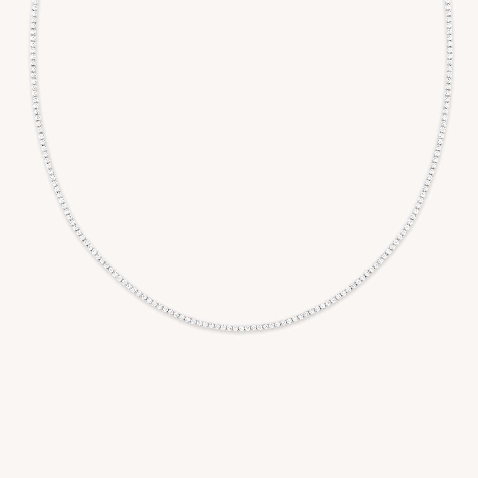 Tennis Chain Necklace in Silver