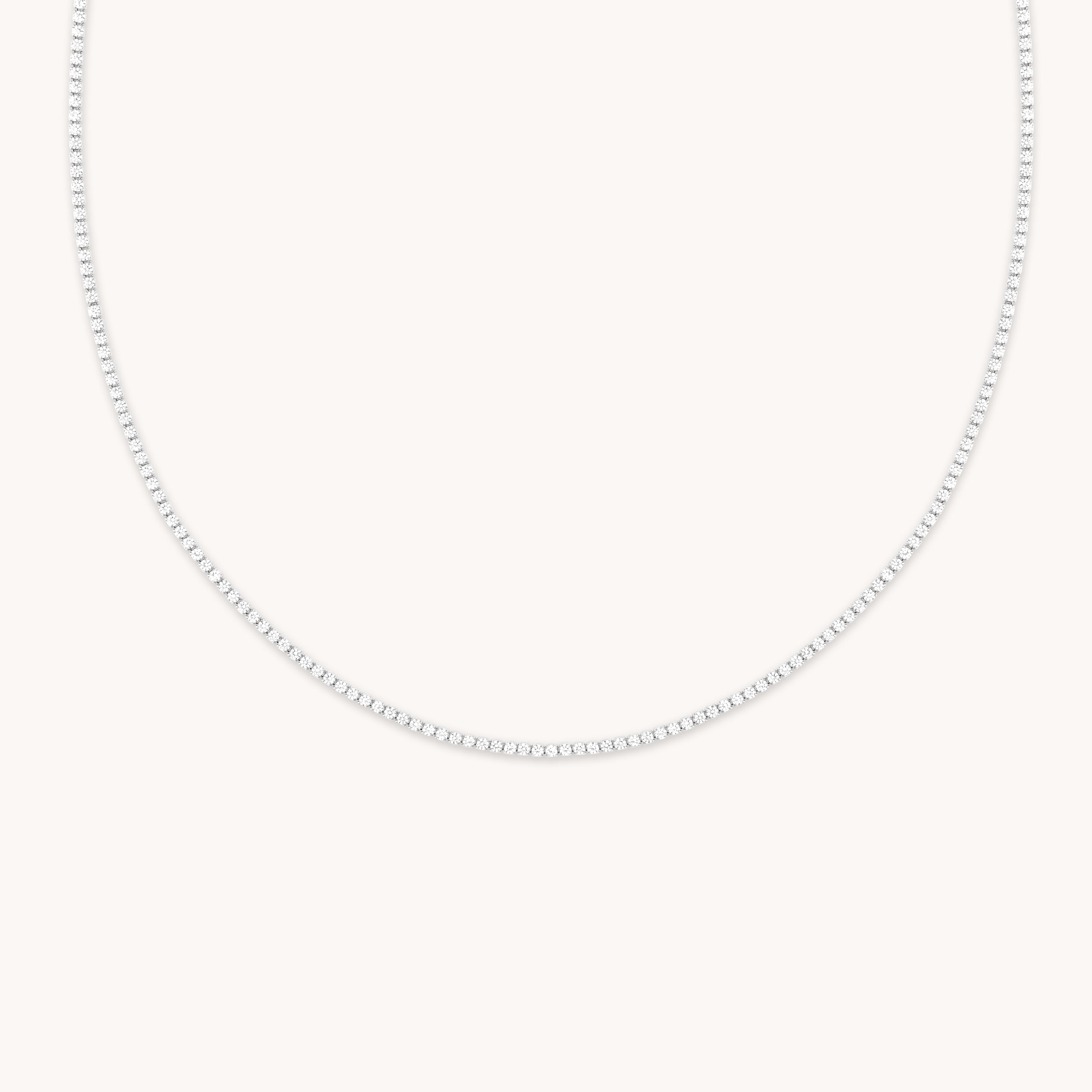 Tennis Chain Necklace in Silver