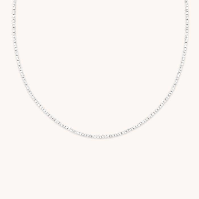 Tennis Chain Necklace in Silver