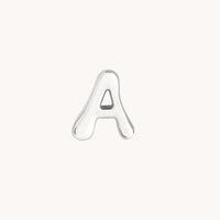 A Initial Click Charm in Solid White Gold