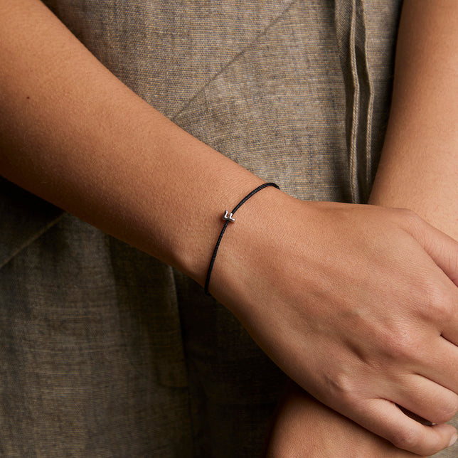 F Initial Click Charm in Solid White Gold-Astrid & Miyu