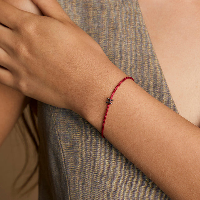 H Initial Click Charm in Solid White Gold-Astrid & Miyu