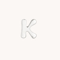 K Initial Click Charm in Solid White Gold