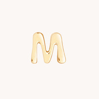 M Initial Click Charm in Solid Gold