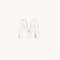 M Initial Click Charm in Solid White Gold