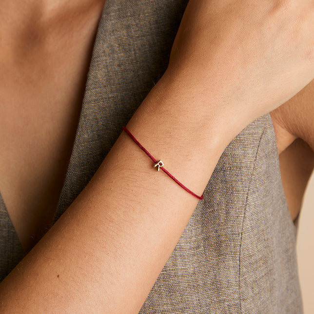 R Initial Click Charm in Solid Gold-Astrid & Miyu