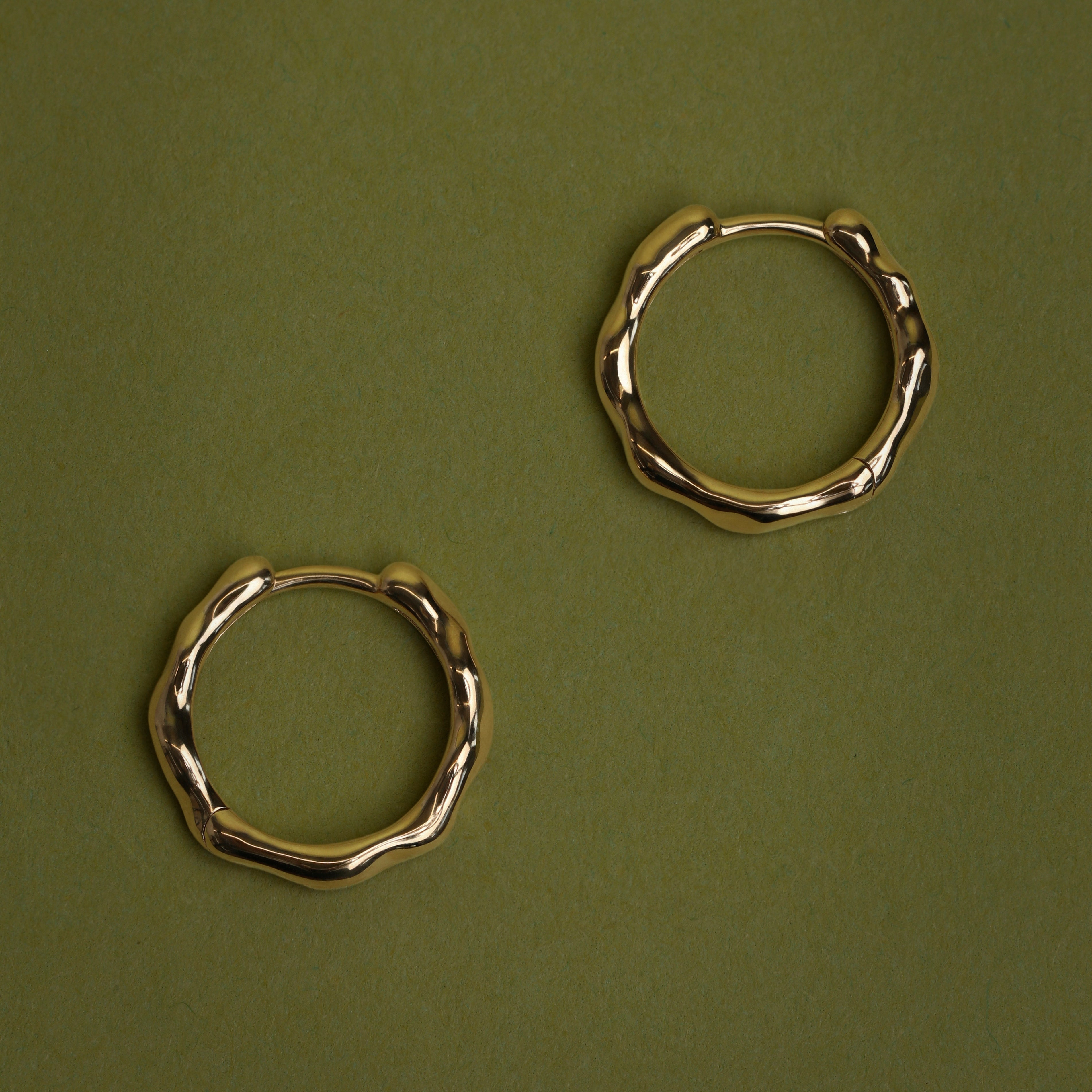 Molten Hoops in Solid Gold