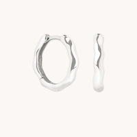 Molten Hoops in Solid White Gold