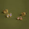 Opal Duo Studs in Solid Gold
