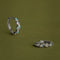 Opal Pear Bezel Huggies in Solid White Gold