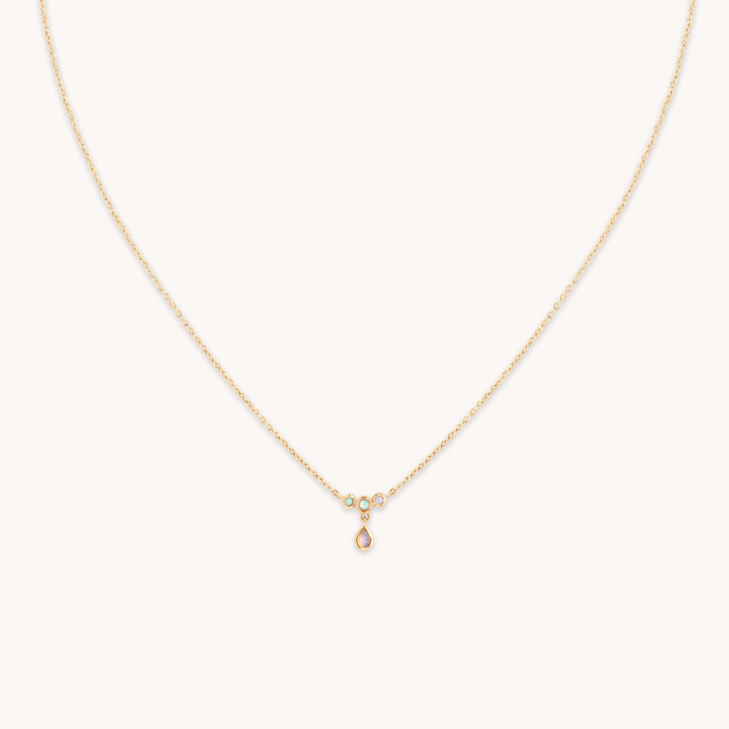 Opal Cluster Pendant in Solid Gold