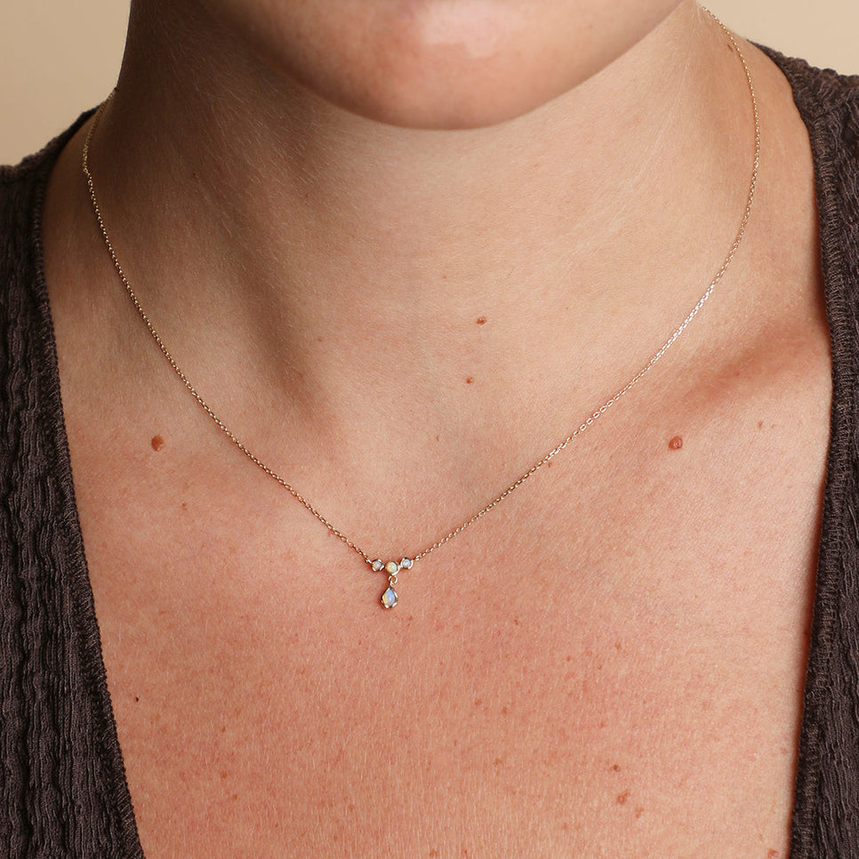 Opal Cluster Pendant in Solid Gold
