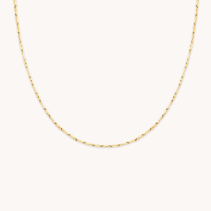 Molten Bar Chain Necklace in Solid Gold
