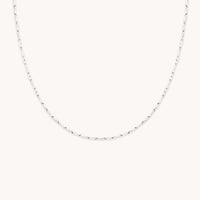Molten Bar Chain Necklace in Solid White Gold