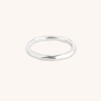Molten Band Ring in Solid White Gold