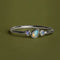 Molten Opal Cluster Ring in Solid White Gold