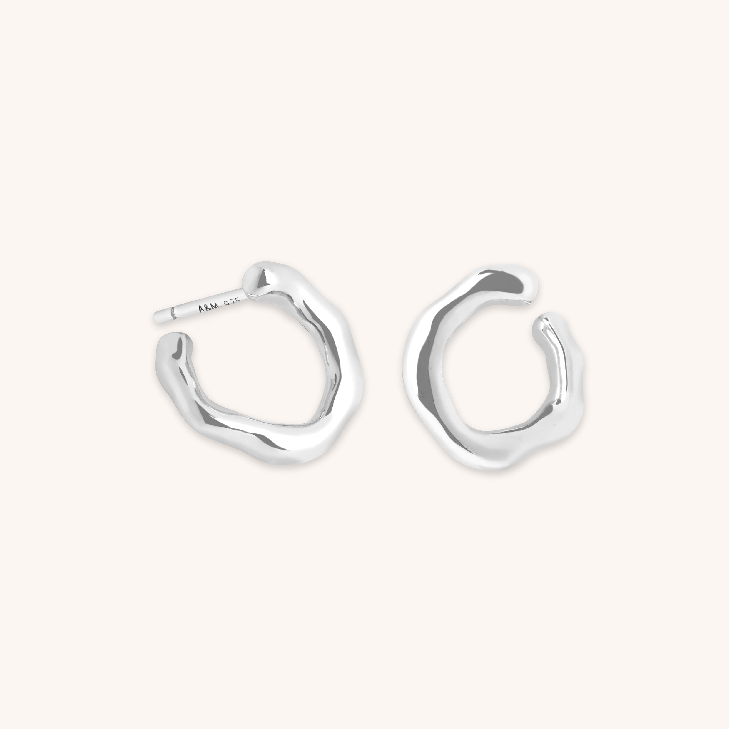 Molten Orbit Small Hoops in Silver-Astrid &amp; Miyu