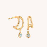 Illusion Opal Charm Huggies in Gold-Astrid & Miyu