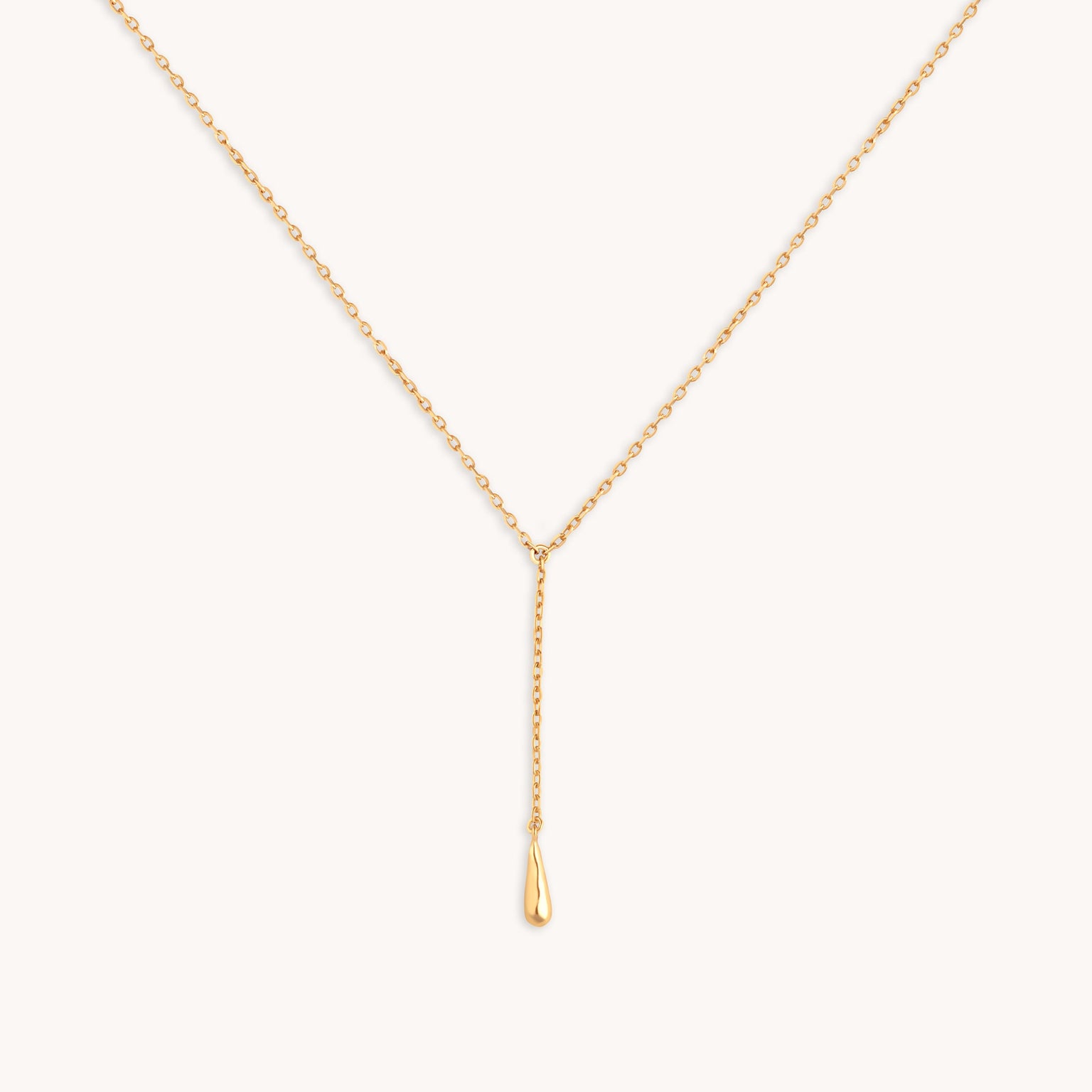 Molten Charm Lariat Necklace in Gold-Astrid &amp; Miyu