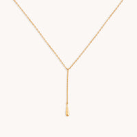 Molten Charm Lariat Necklace in Gold-Astrid &amp; Miyu