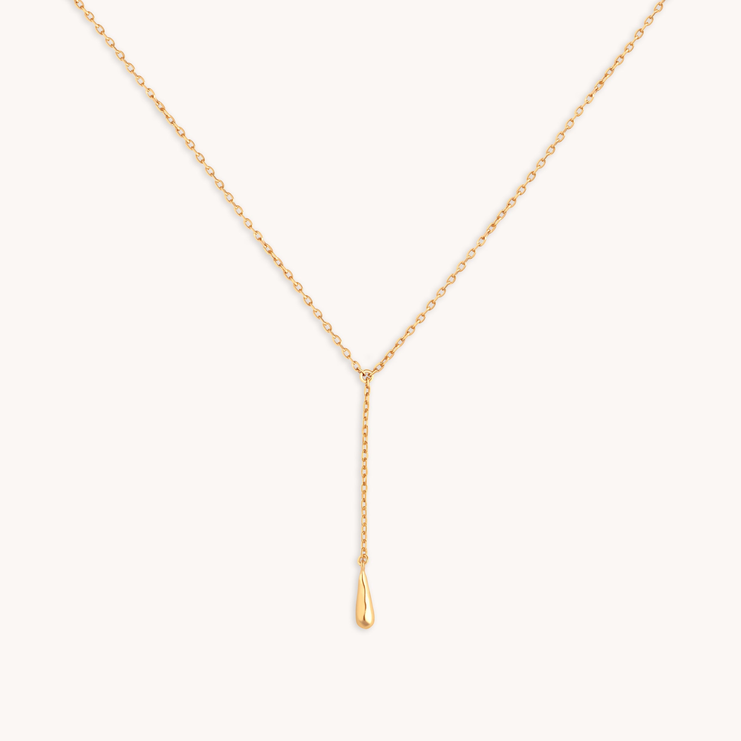 Molten Charm Lariat Necklace in Gold-Astrid &amp; Miyu