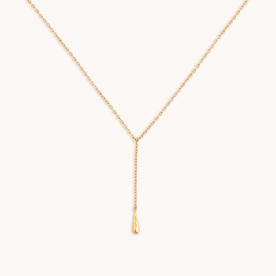 Molten Charm Lariat Necklace in Gold-Astrid &amp; Miyu