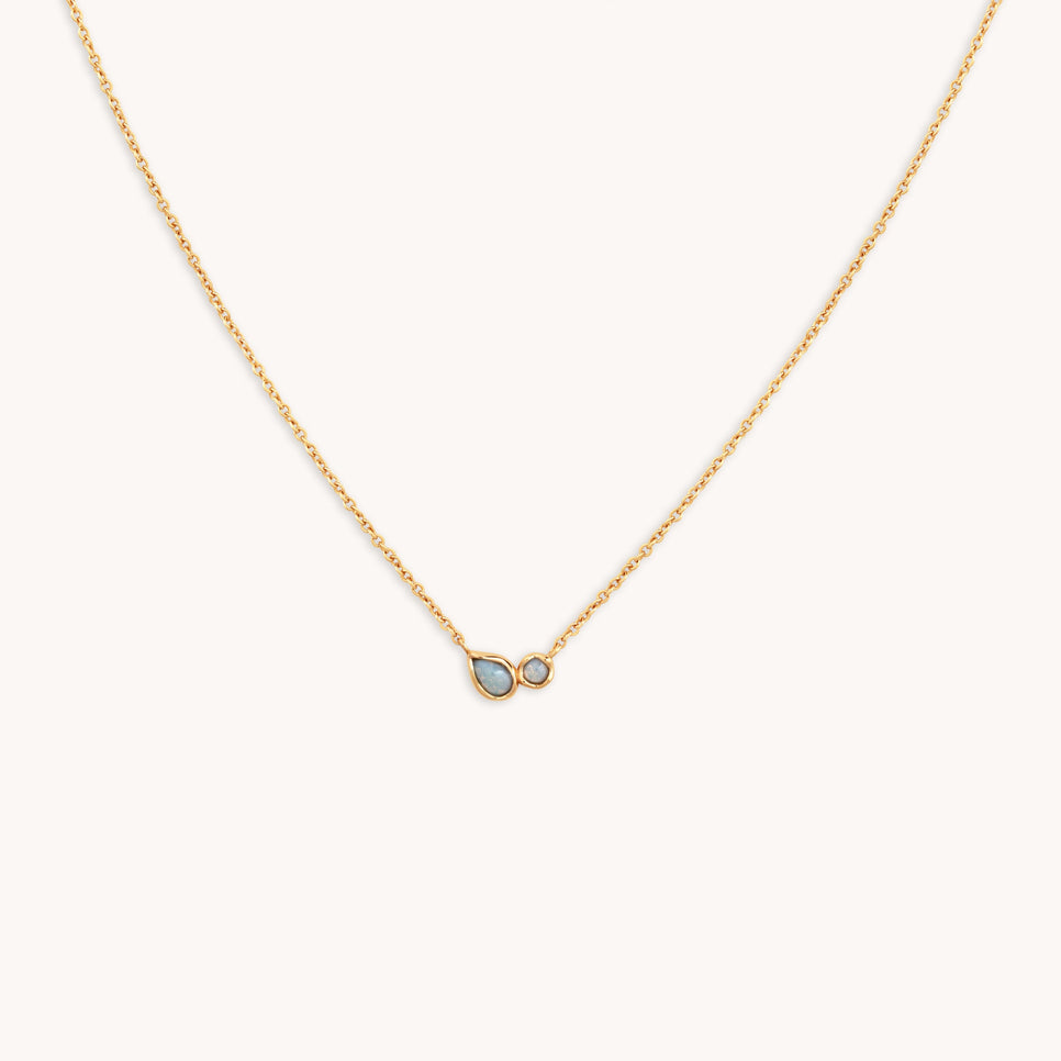 Opal Bezel Pendant Necklace in Gold-Astrid &amp; Miyu