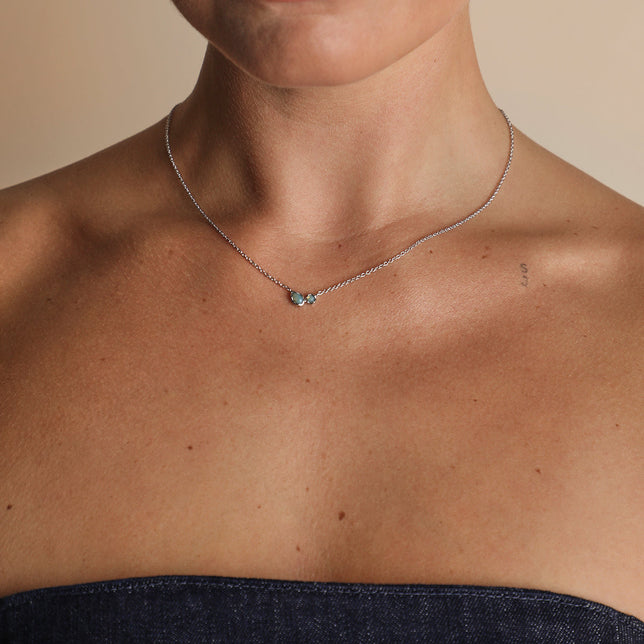 Opal Bezel Pendant Necklace in Silver