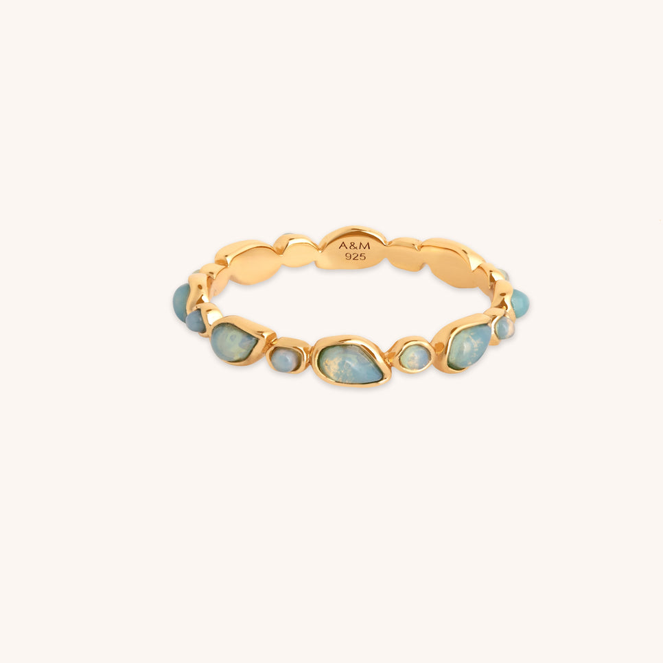 Opal Pear Band Ring in Gold-Astrid &amp; Miyu