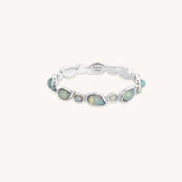 Opal Pear Band Ring in Silver-Astrid &amp; Miyu