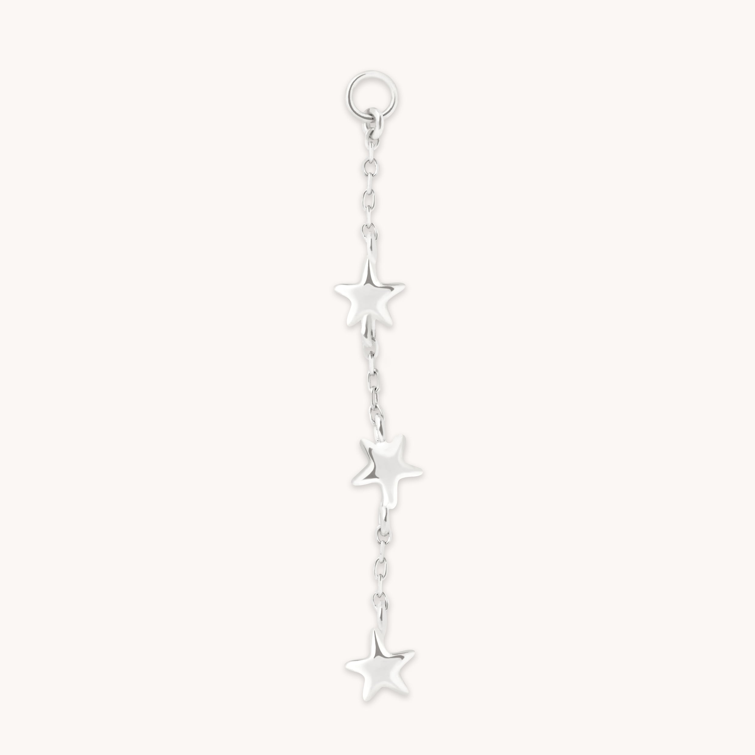 Multi Star Piercing Chain in Solid White Gold-Astrid &amp; Miyu
