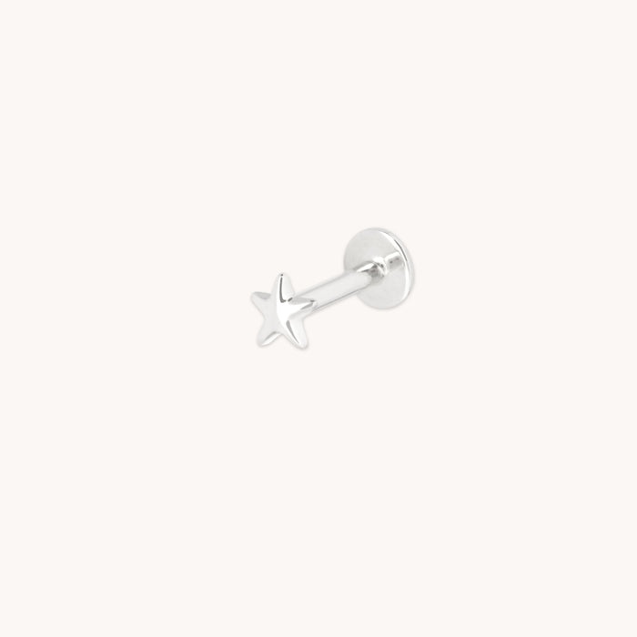 Star Small Piercing Stud in Solid White Gold-Astrid &amp; Miyu