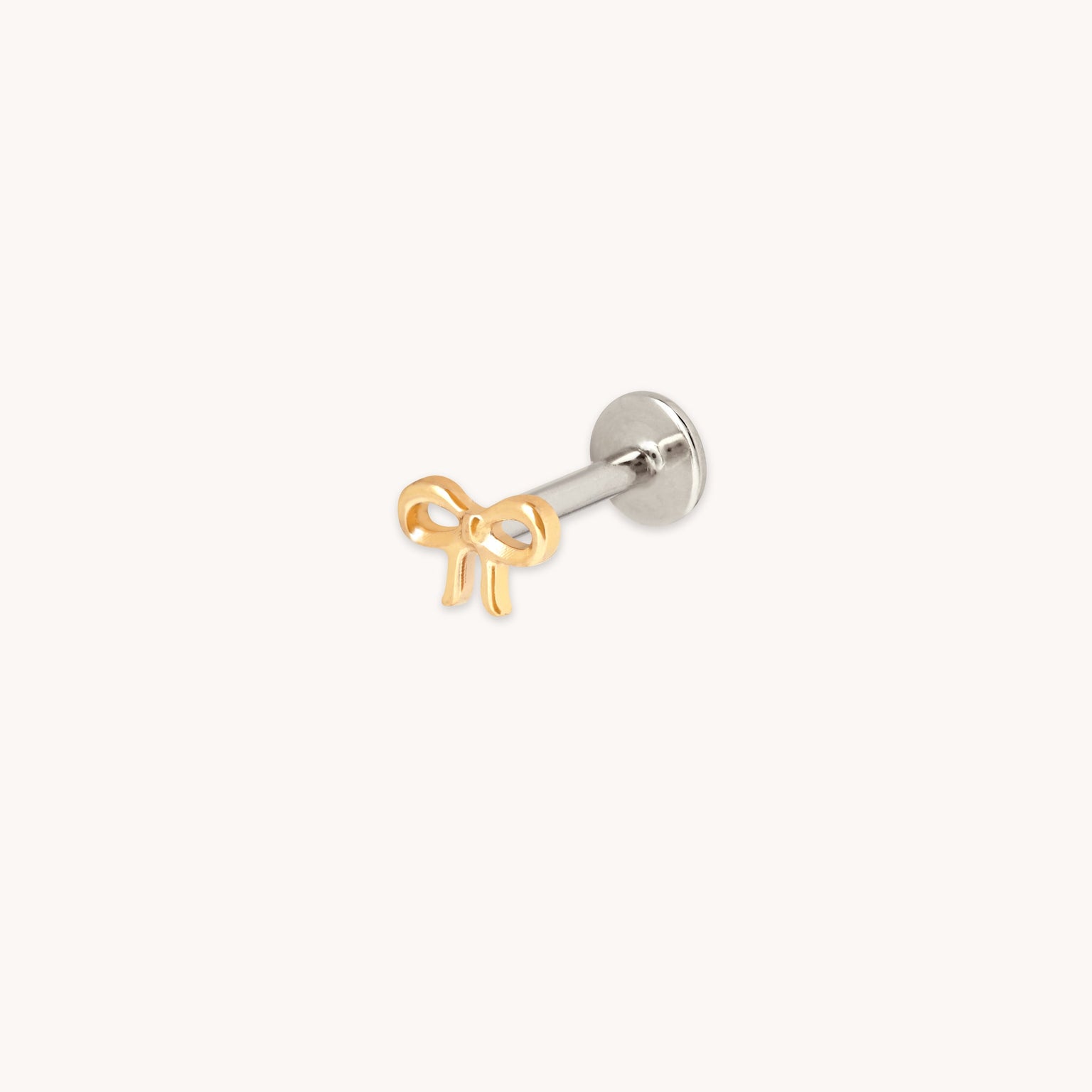 Bow Titanium Piercing Stud in Gold-Astrid &amp; Miyu