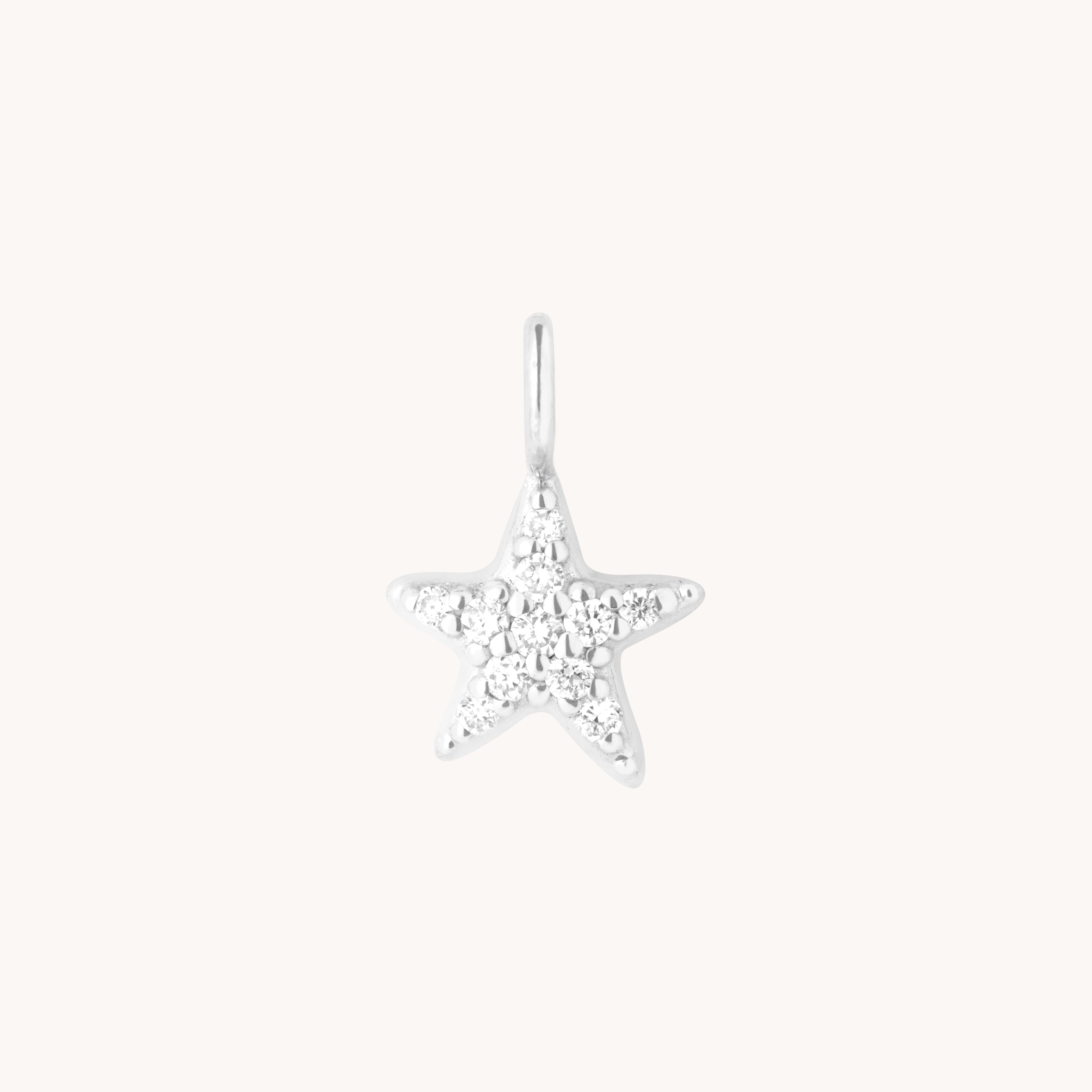 Pavé Star Charm 9k White Gold