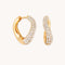 Wave Crystal Hoops in Gold