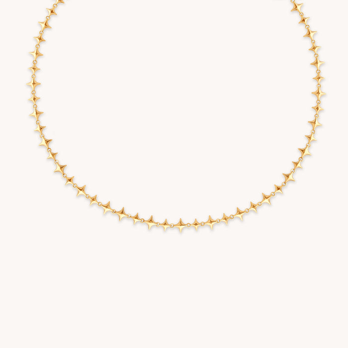 Cosmic Star Chain Necklace in Gold
