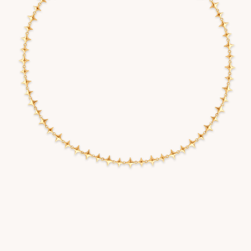 Cosmic Star Chain Necklace in Gold