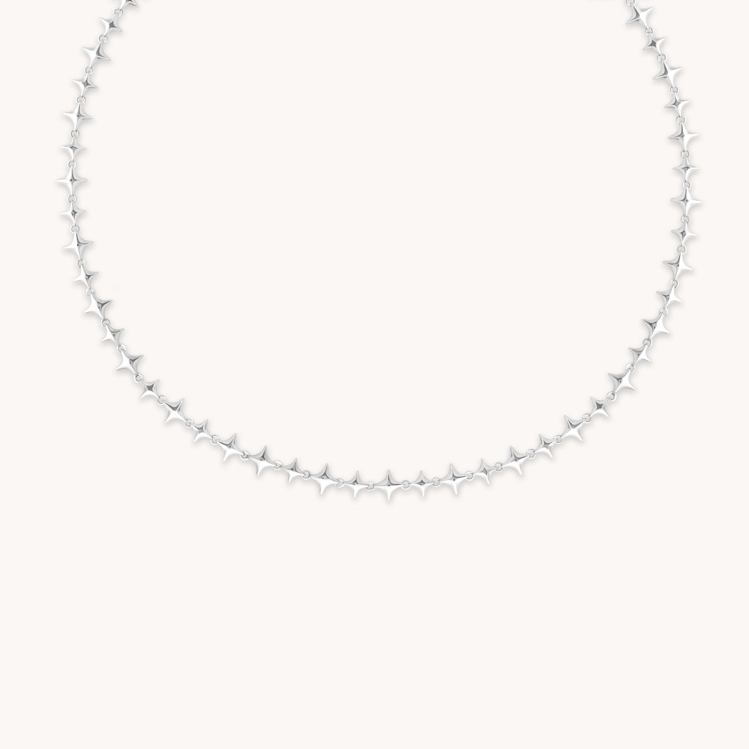 Cosmic Star Chain Necklace in Silver