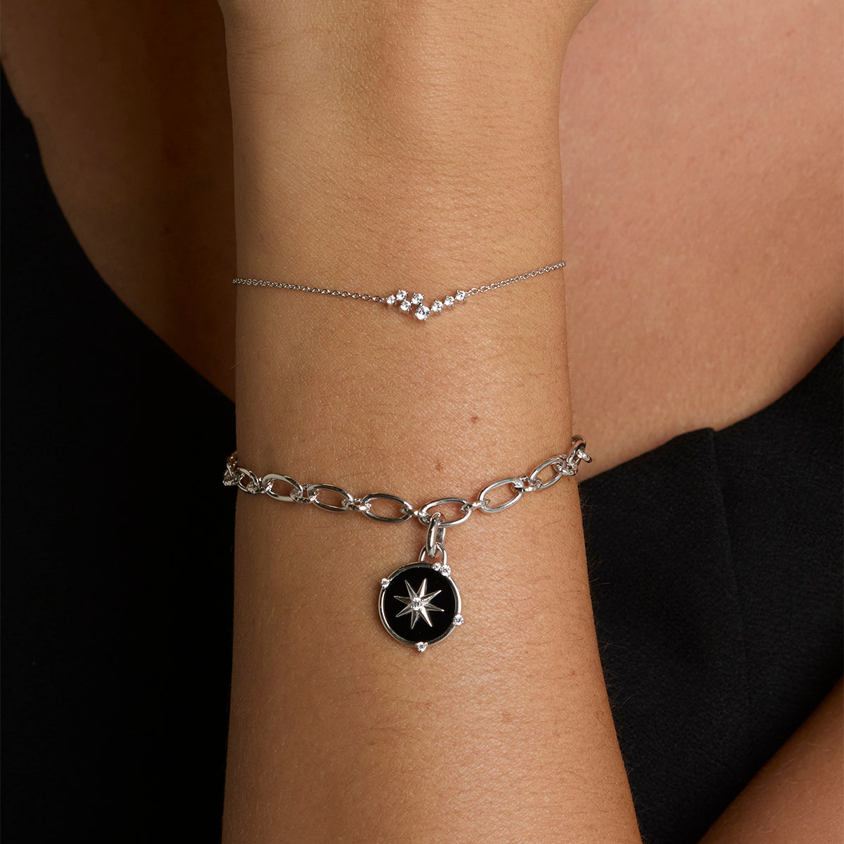 Crystal Scatter Bracelet in Silver