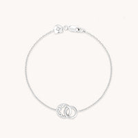 Orbit Crystal Pendant Bracelet in Silver