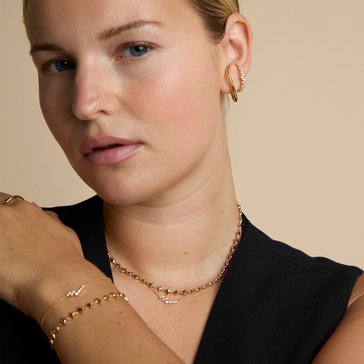 Orbit Crystal Studs in Gold-Astrid &amp; Miyu