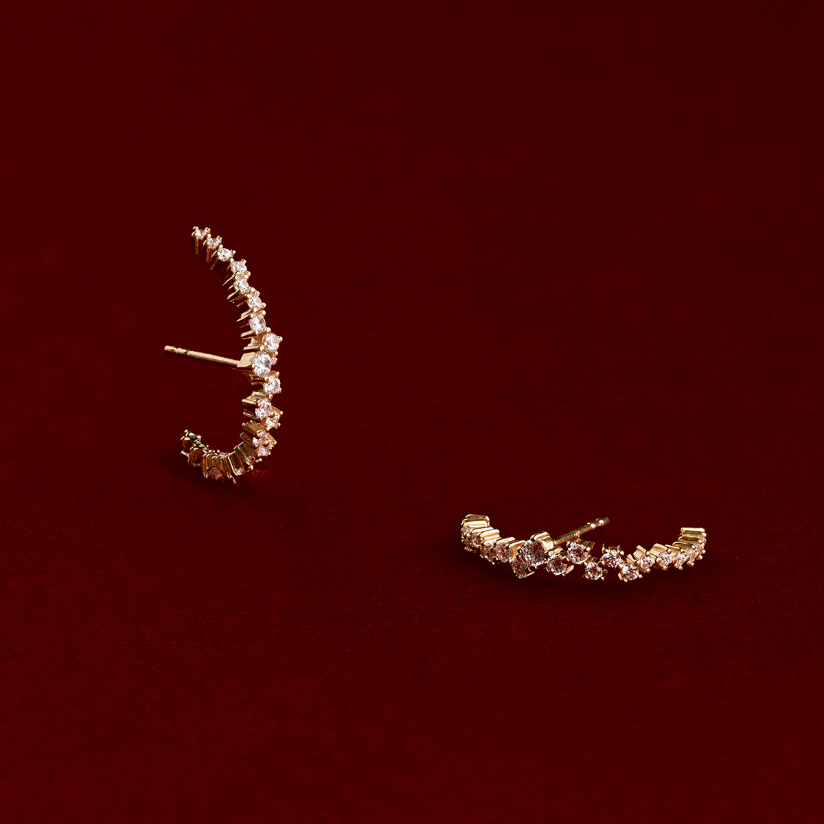 Orbit Crystal Studs in Gold