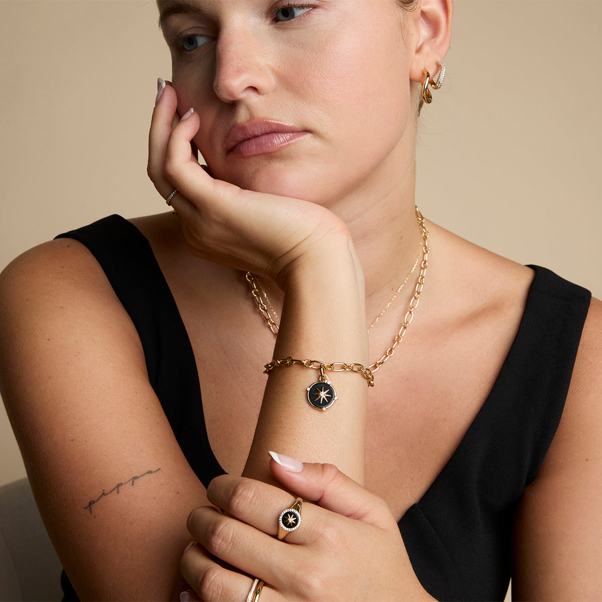 Black Star Clip Charm in Gold-Astrid &amp; Miyu