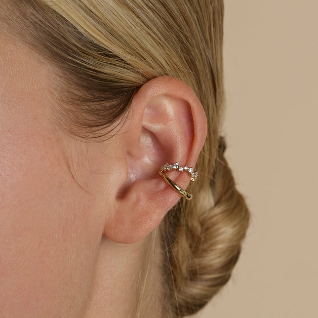 Illusion Spiral Ear Cuff in Gold
